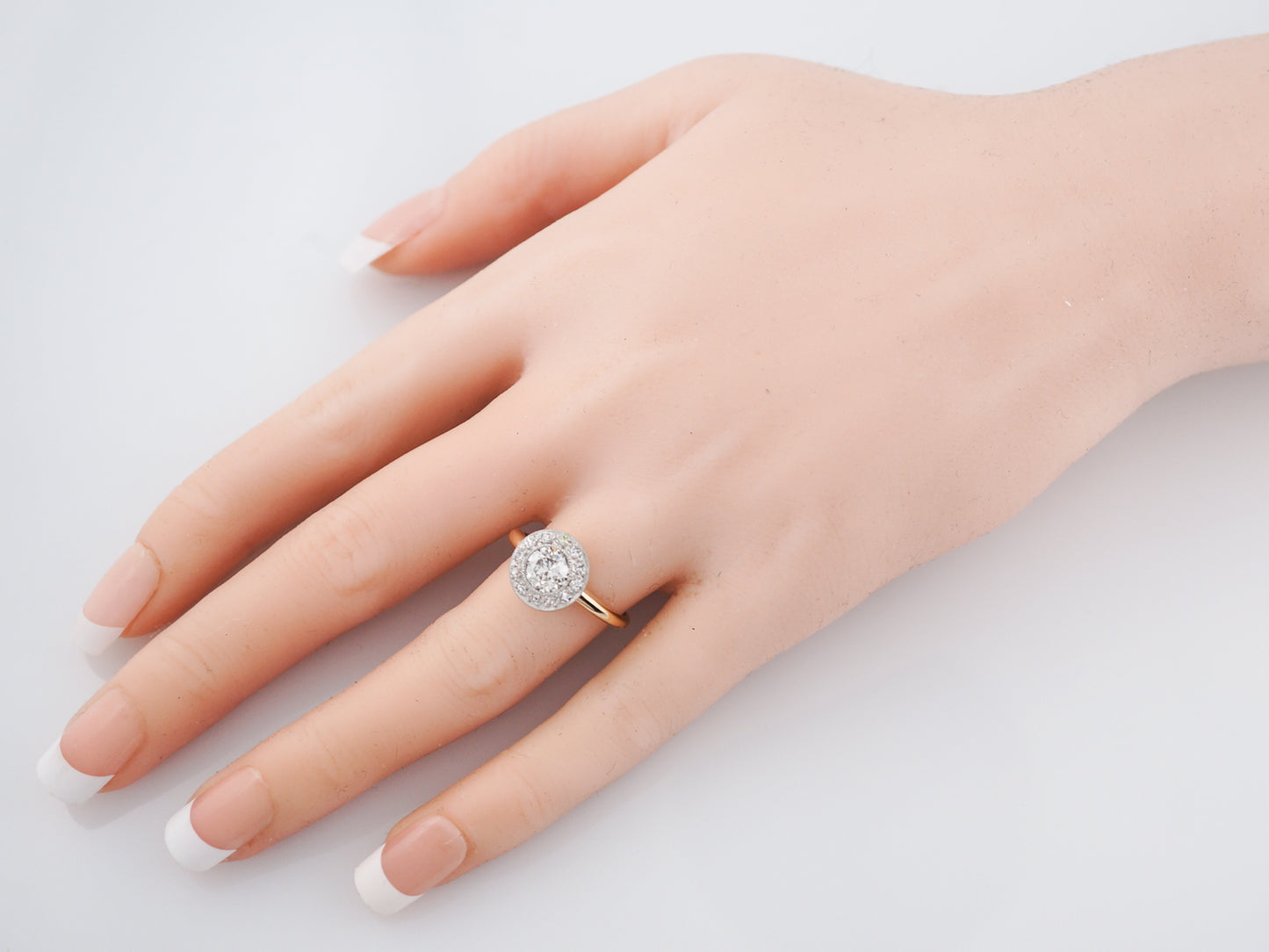 Antique Engagement Ring Victorian .90 Old European Cut Diamond in 14K Yellow Gold