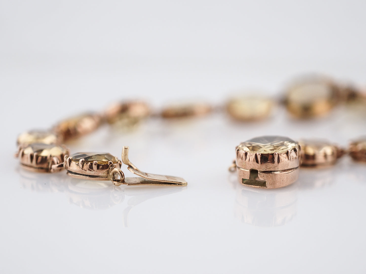 Antique Necklace Victorian 169.52 Mixed Cut Citrines in 9k Yellow Gold