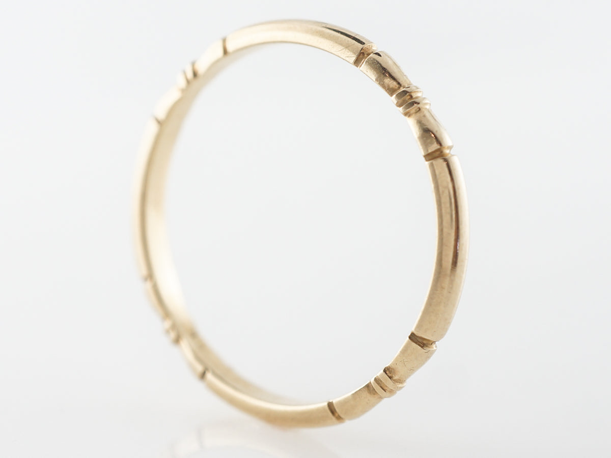 1930's Orange Blossom Wedding Band in 14k Yellow Gold