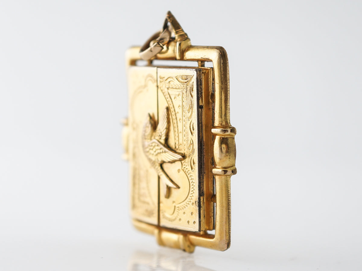 Antique Charm Locket Victorian in 12k Yellow Gold