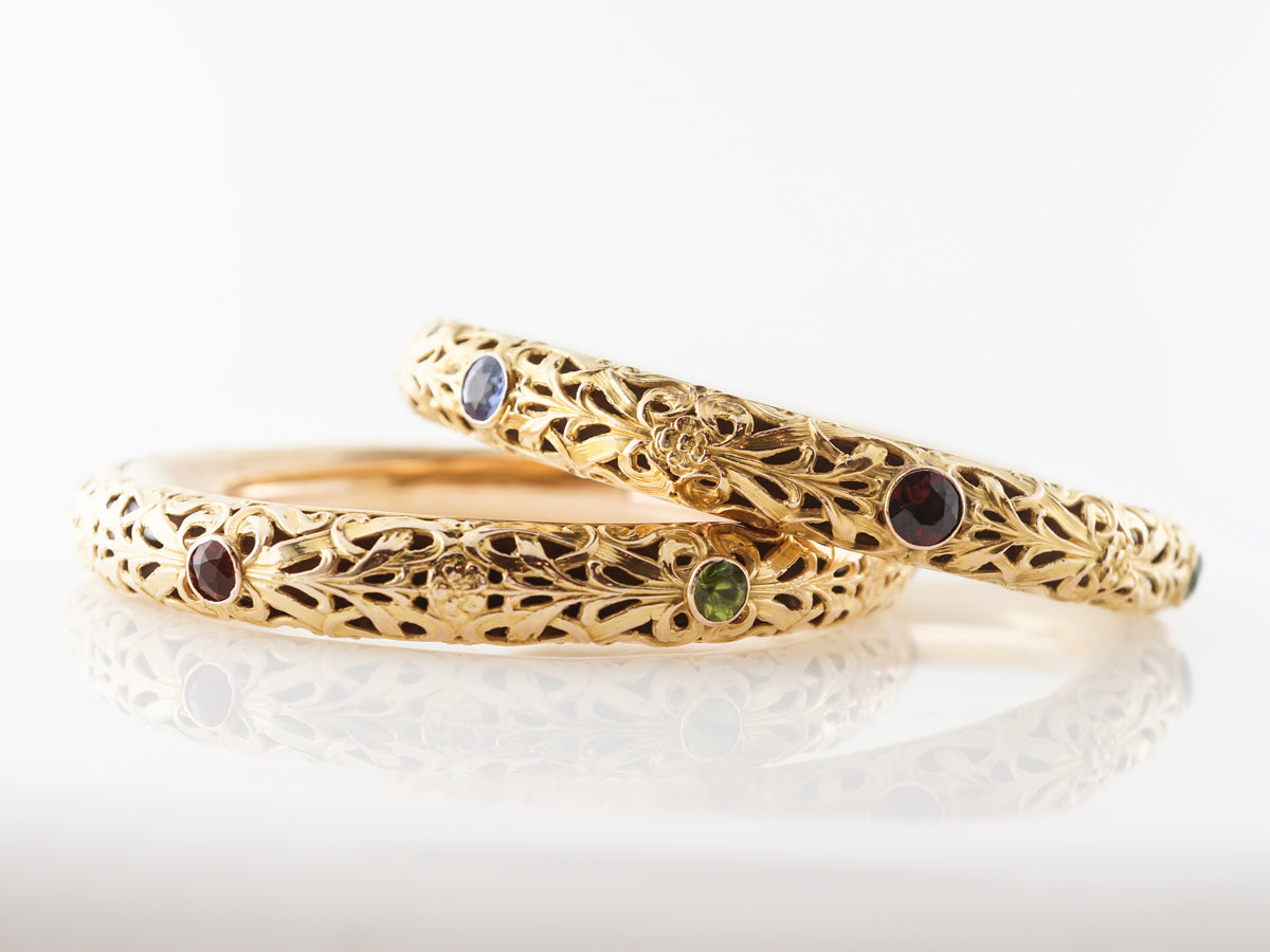 Vintage Victorian Bangle Bracelet Shreve & Co. in Yellow Gold