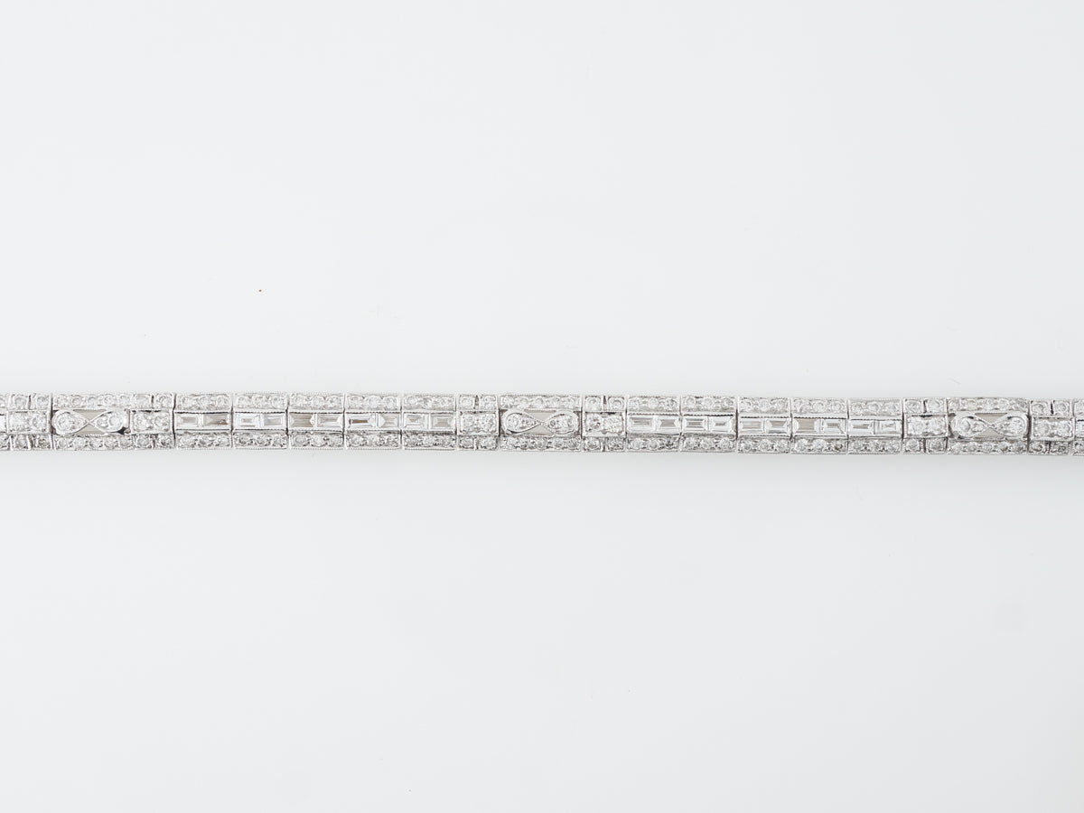 Art Deco Style Bracelet in White Gold w/ Diamonds 4.50 Carats