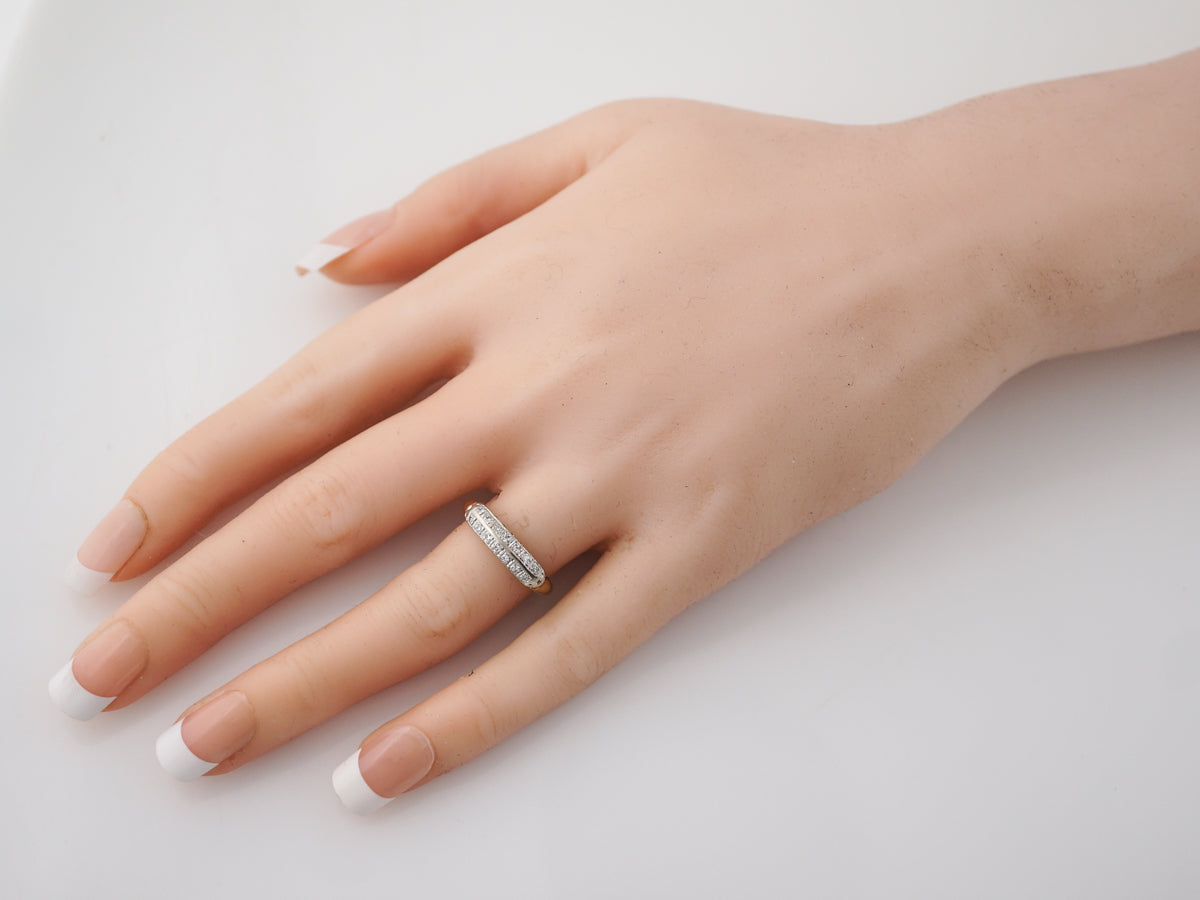Vintage Wedding Band Retro .22 Single Cut Diamonds in 14k Yellow Gold