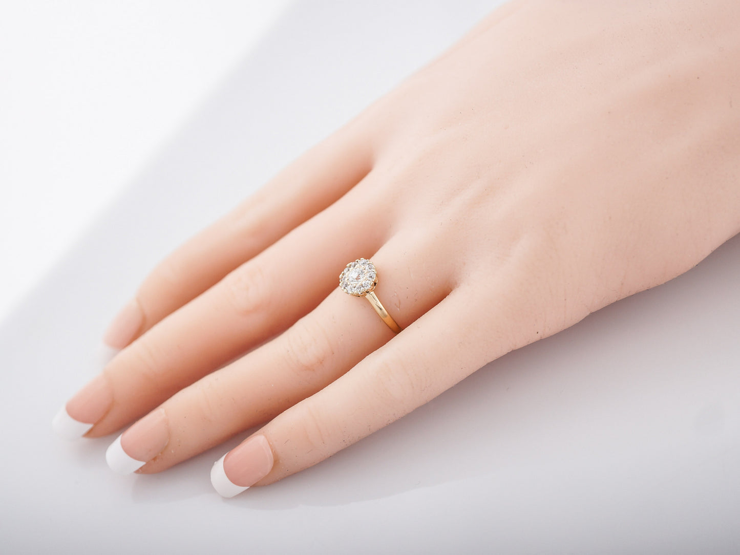 Antique Engagement Ring Victorian .15 Old European Cut Diamond in 14K Yellow Gold