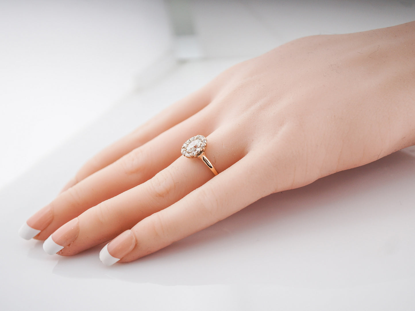 Antique Engagement Ring Victorian GIA .54 Oval Cut Diamond in 14k Yellow Gold