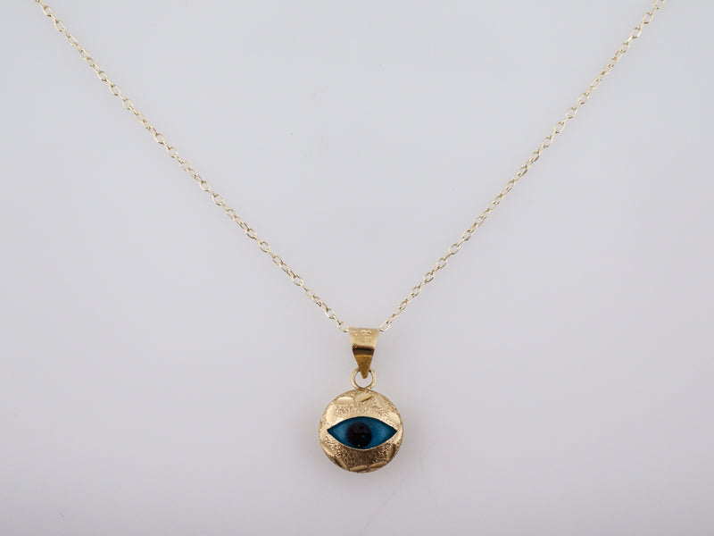 Retro "Evil Eye" Pendant in 14k Yellow Gold