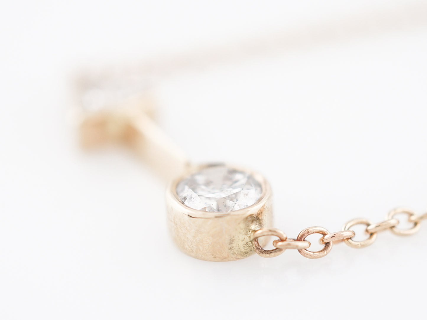 Arrow Necklace Modern .45 Round Brilliant & Trilliant Cut Diamonds in 14K Yellow Gold