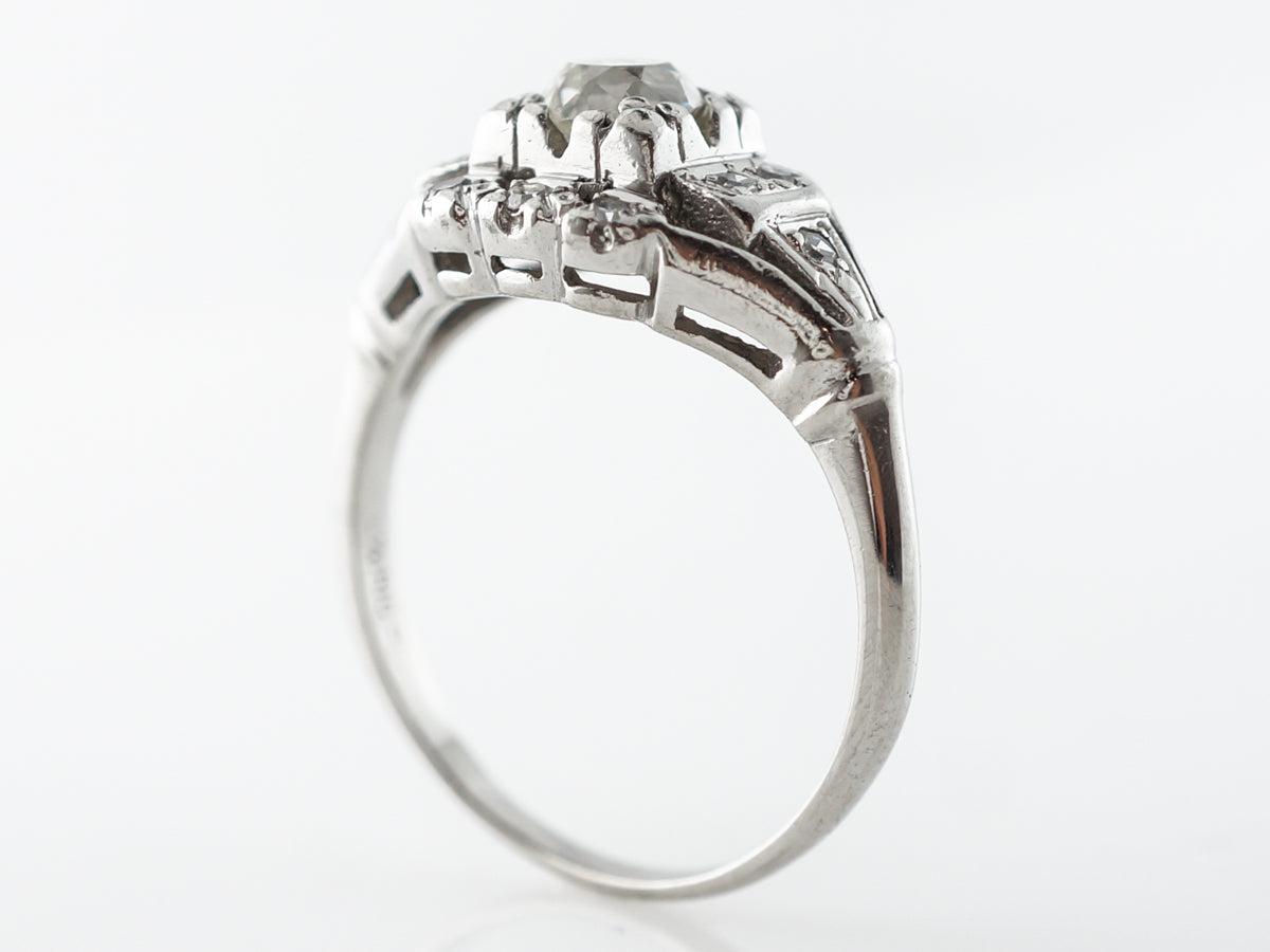 .50 Carat Art Deco Diamond Engagement Ring in Platinum