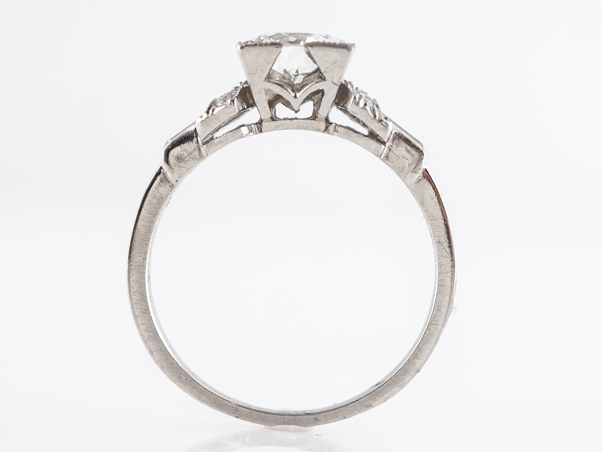 1930's Old European Diamond Engagement Ring in Platinum