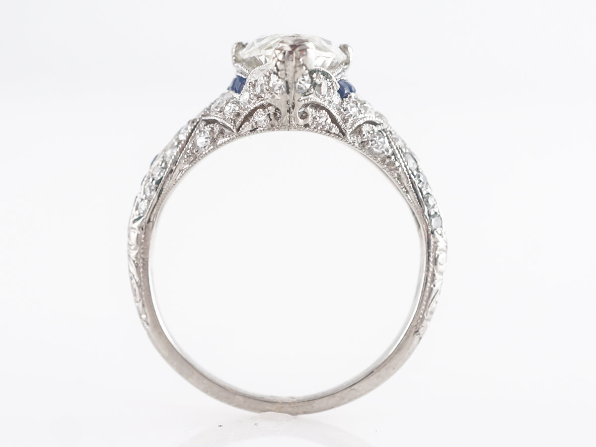 Vintage Marquise Diamond Engagement Ring in Platinum