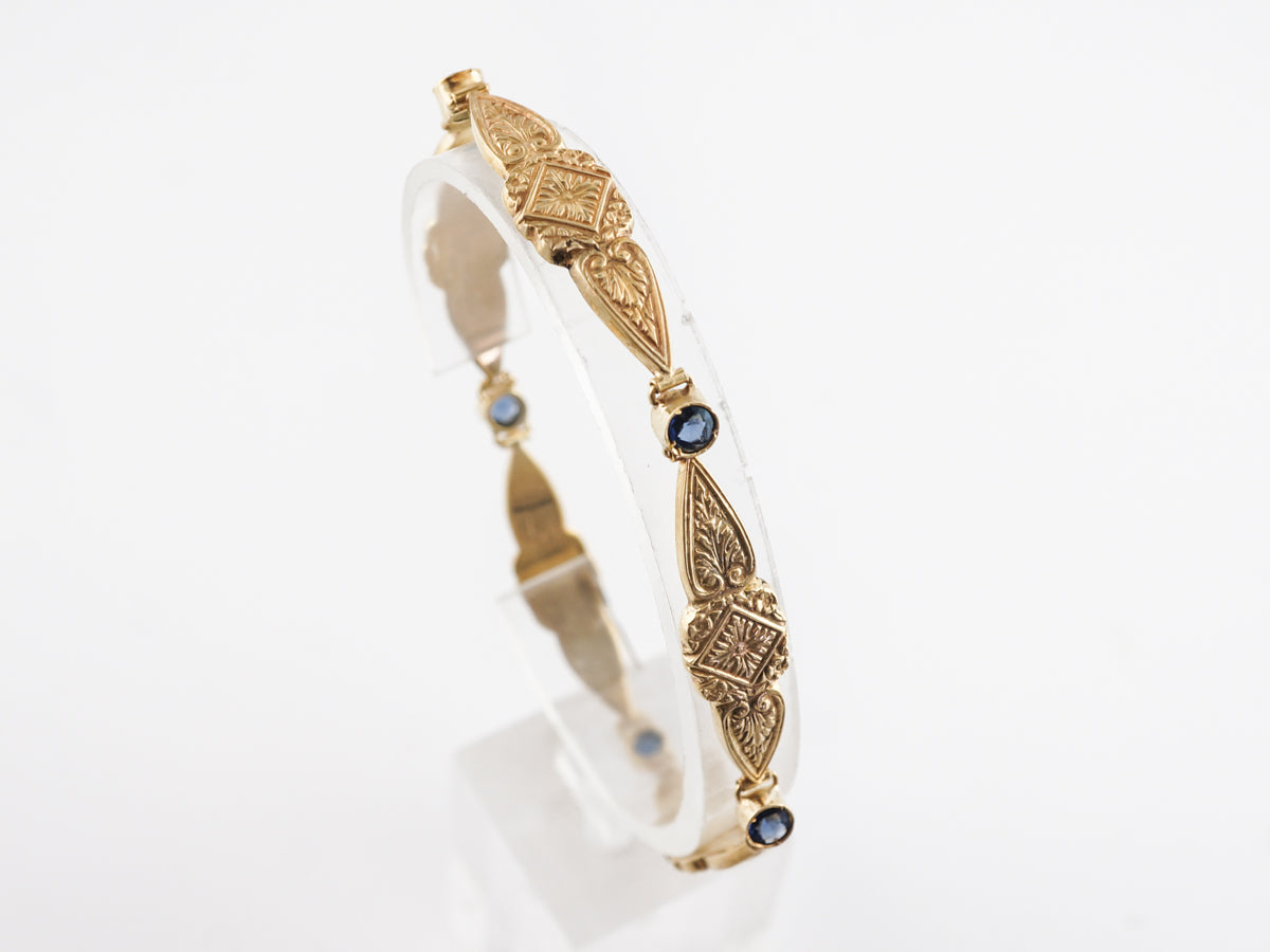 Art Nouveau Sapphire Bracelet in 18k Yellow Gold