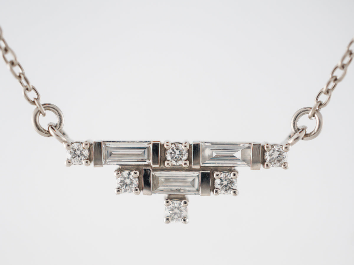 Mixed Cut Diamond Pendant in 14k White Gold