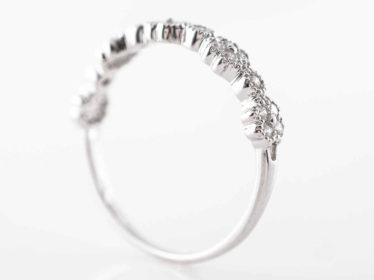 .24 Milgrain Diamond Band in 14k White Gold
