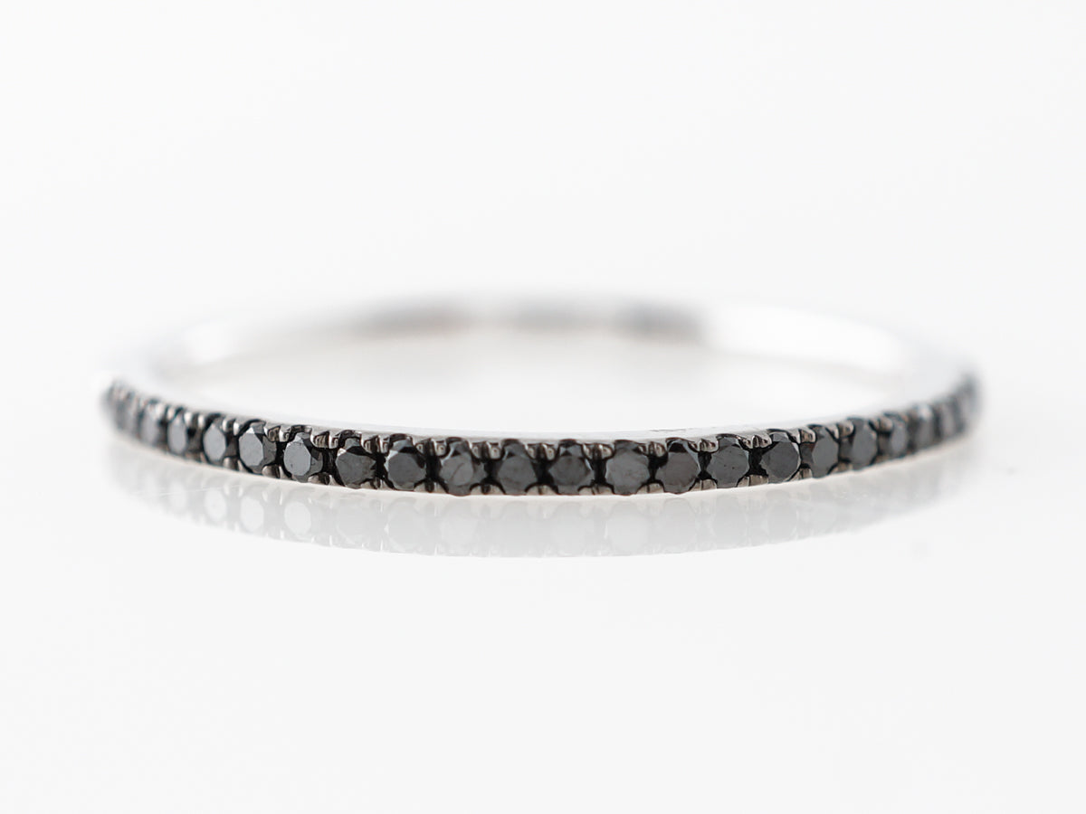Thin Black Diamond Band in 14k White Gold – Filigree Jewelers