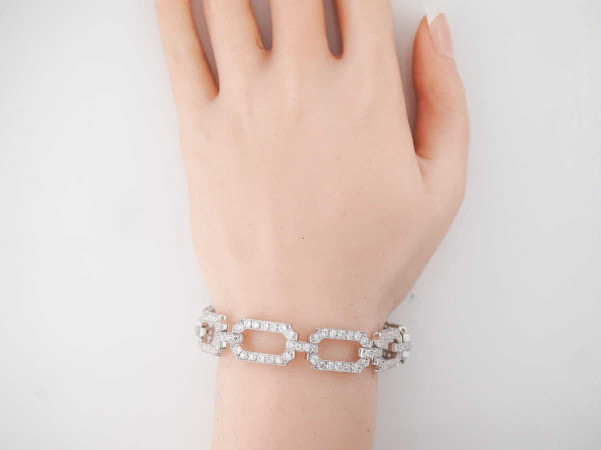 Bracelet Modern 7.99 Old European Cut Diamonds in Platinum