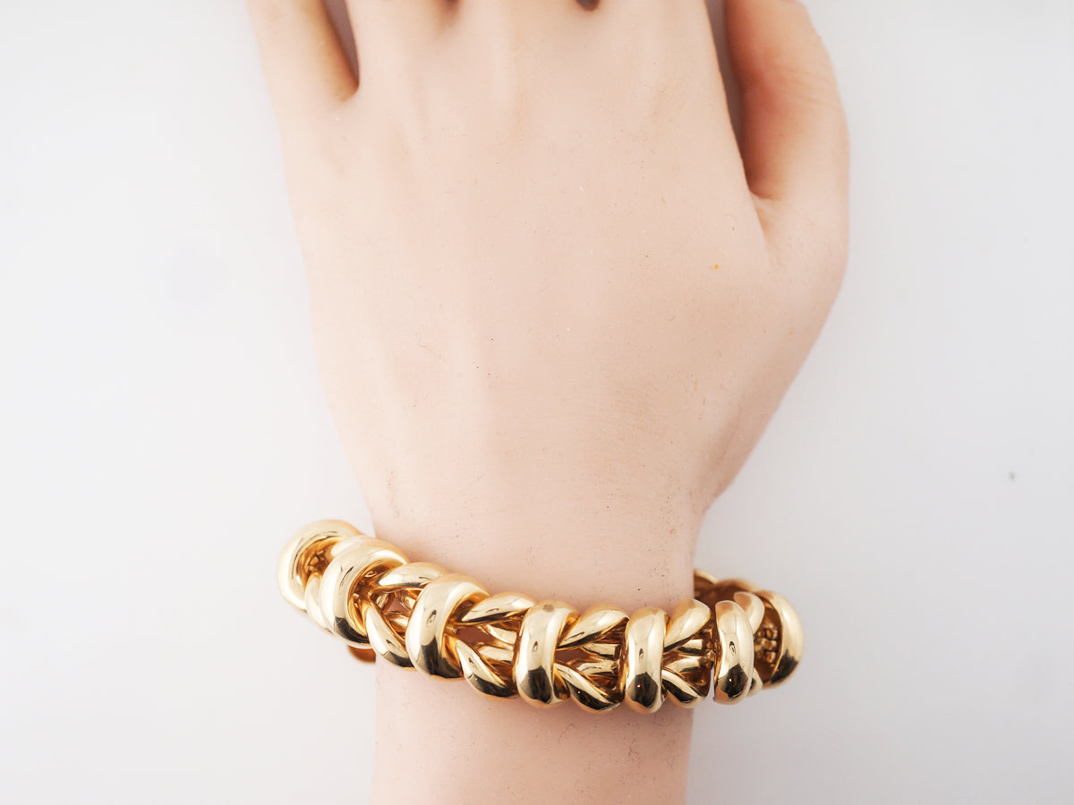 Maurice Badler Bangle Bracelet in Yellow Gold