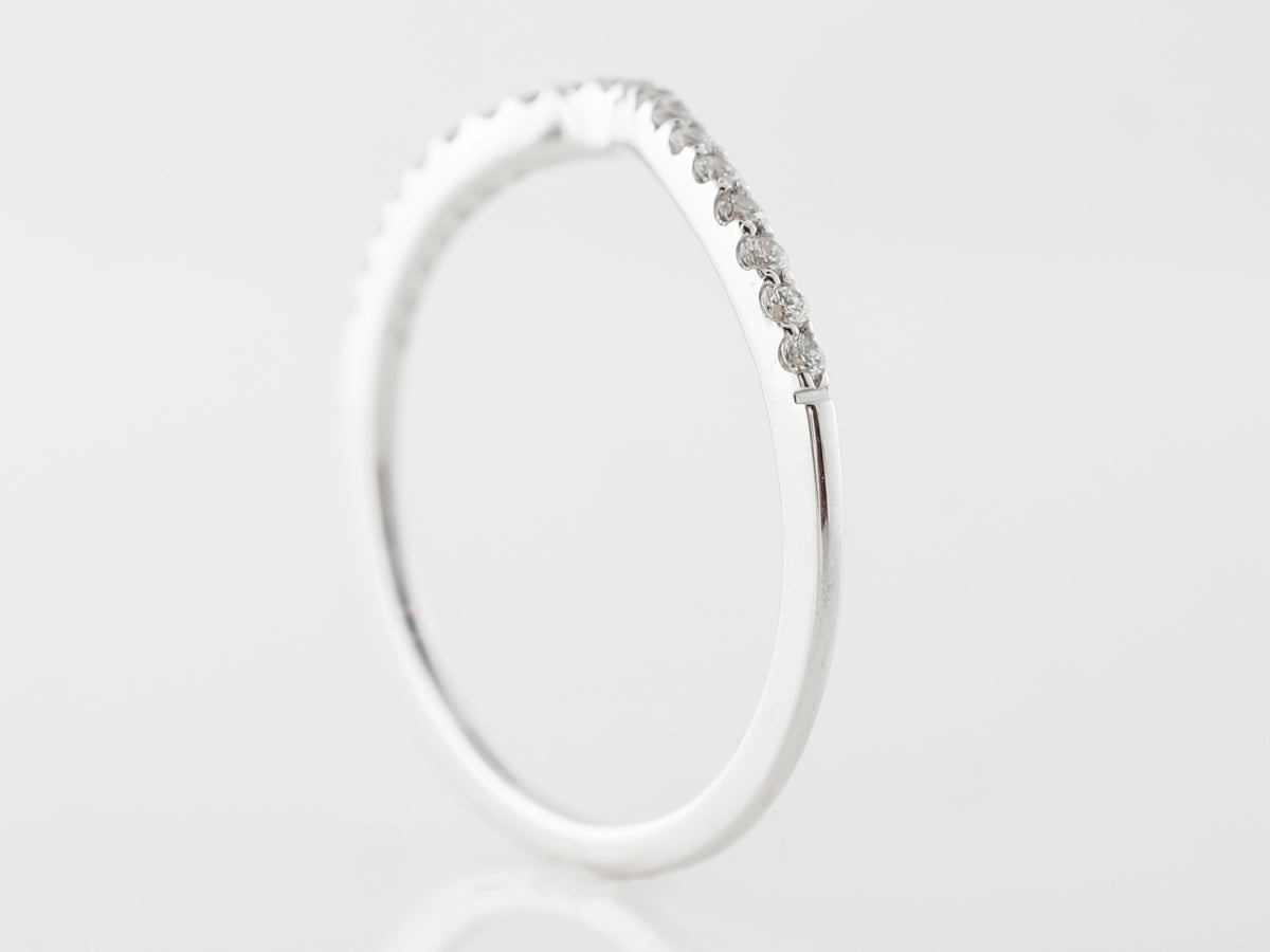 .15 Contour Wedding Band w/ Diamonds in White Gold