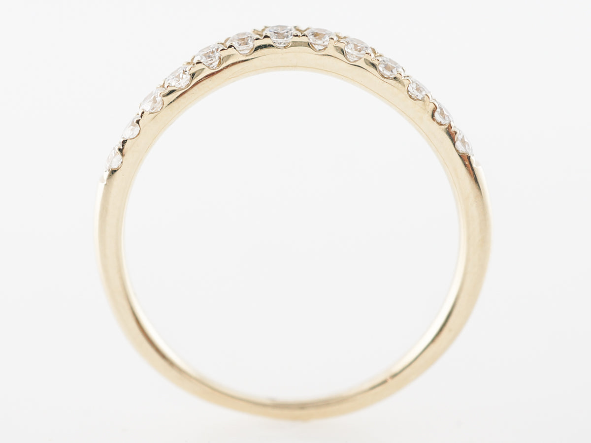 Contoured Diamond Wedding Band in Yellow Gold