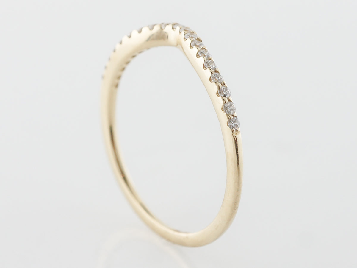 Contoured Band w/ Diamonds in 14k Yellow Gold