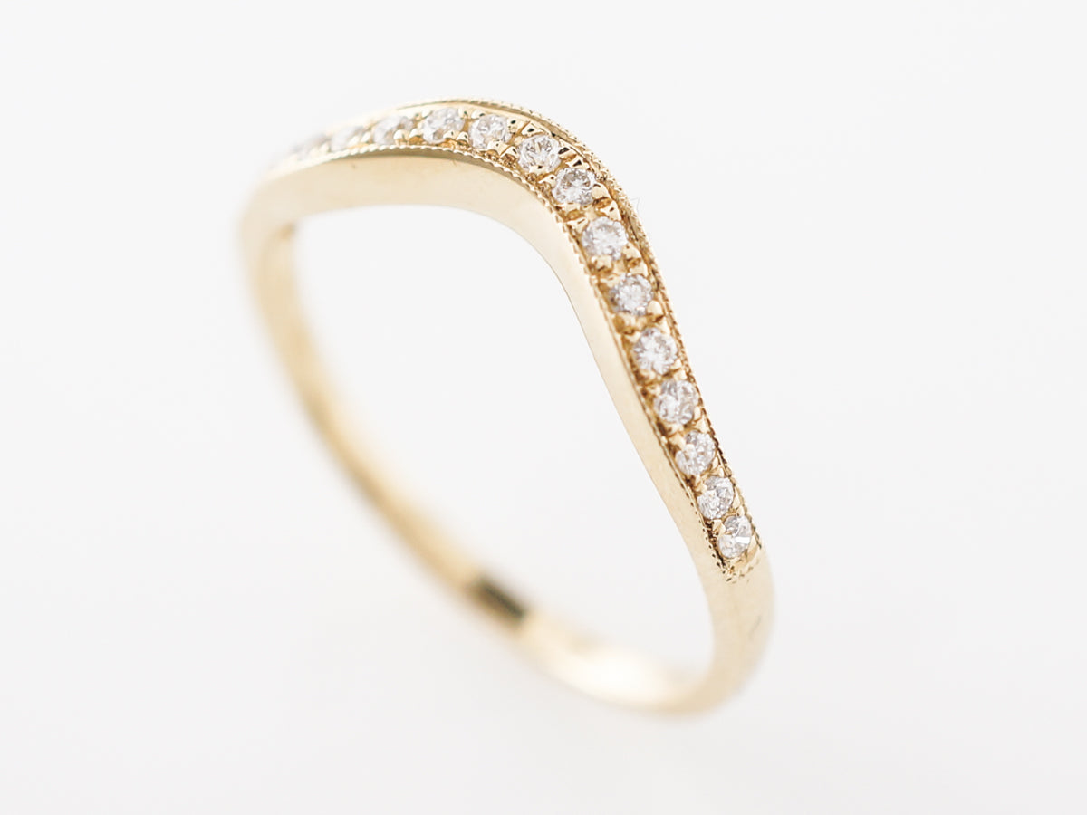 .12 Contoured Diamond Wedding Band in 14k Yellow Gold