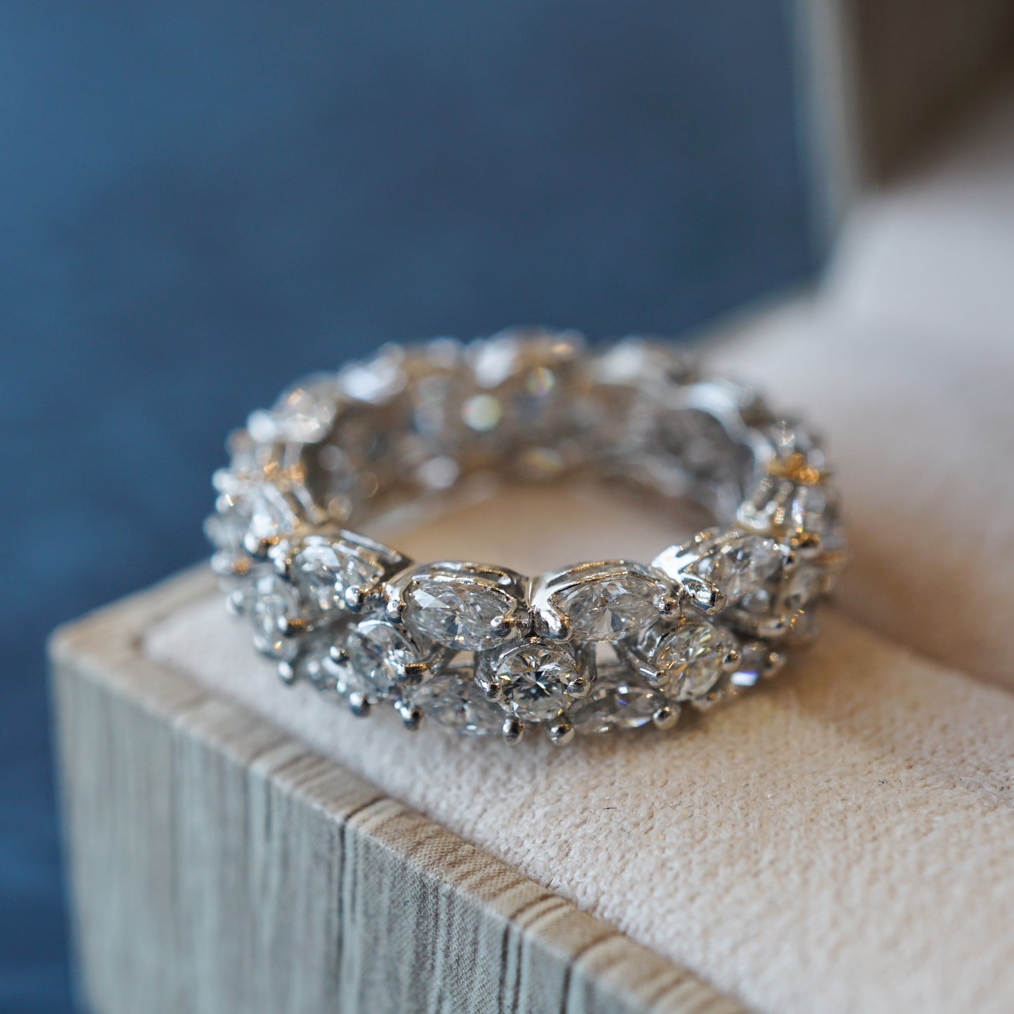 Marquise & Round Diamond Eternity Band in Platinum