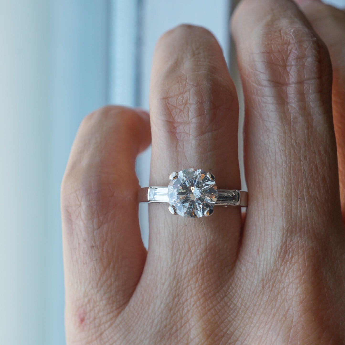 1.60 Round Brilliant Diamond Engagement Ring in 14k White Gold