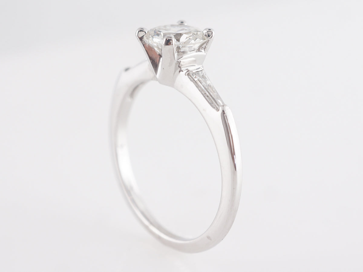 .81 Mid-Century Solitaire Diamond Engagement Ring in 14k