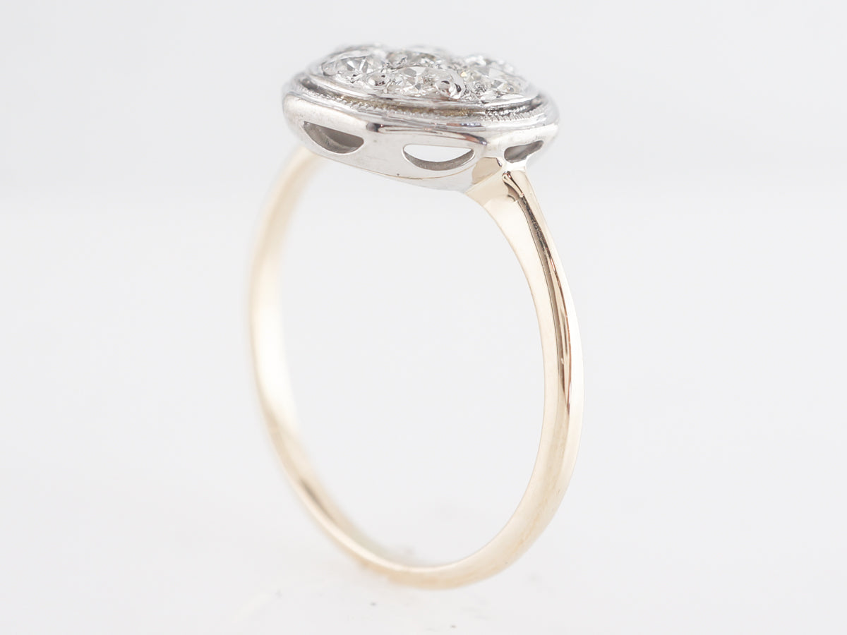 .70 Vintage Old European Diamond Cluster Ring in 14K