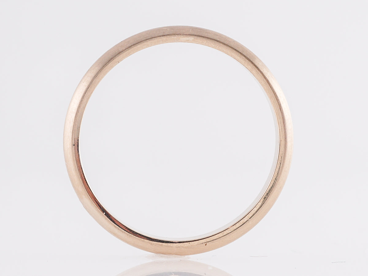 Simple Half Round Wedding Band 14k Yellow Gold