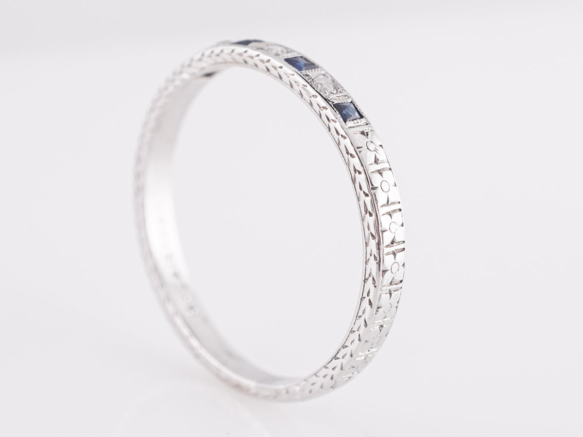 Belais Brothers Sapphire & Diamond Wedding Band in 18K