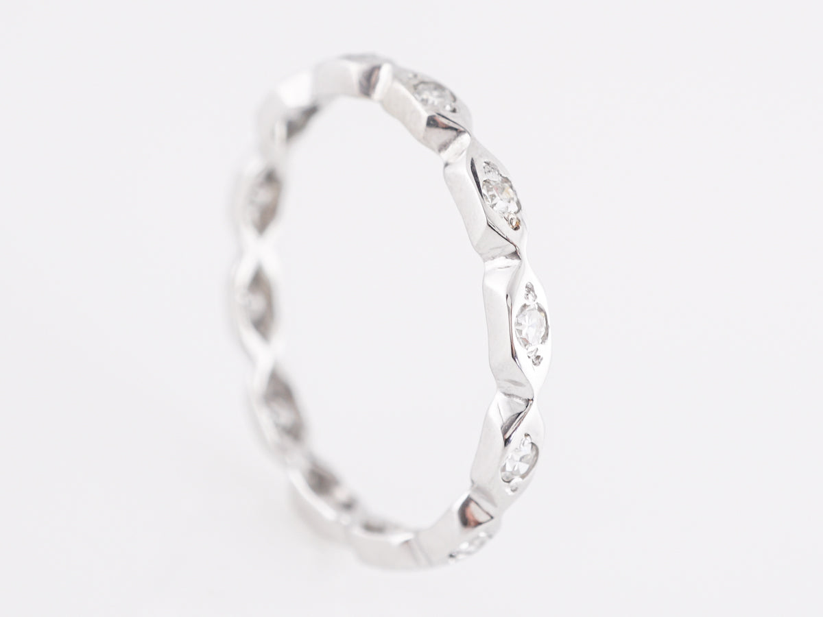 Marquis Station Diamond Eternity Band in 14K White Gold