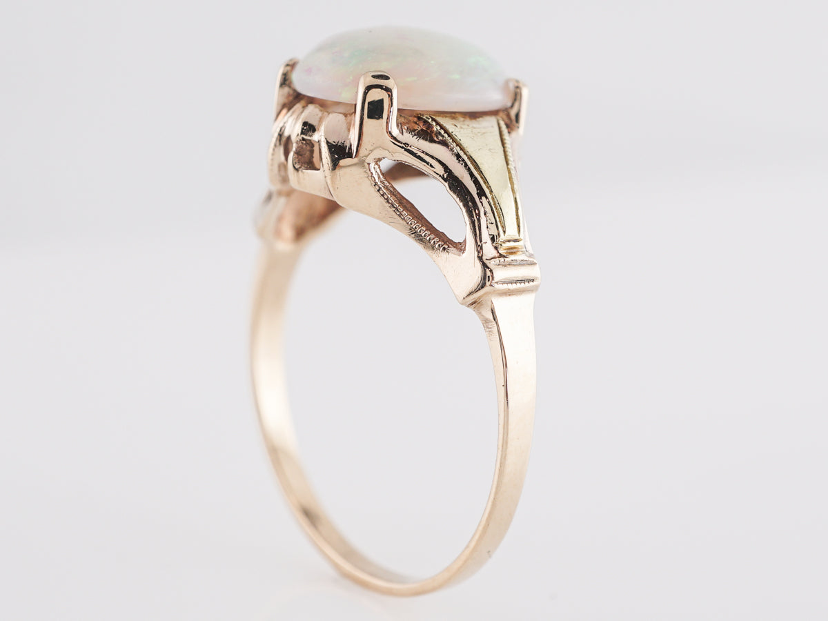 Vintage Mid-Century Opal Ring in 10k Yellow Gold