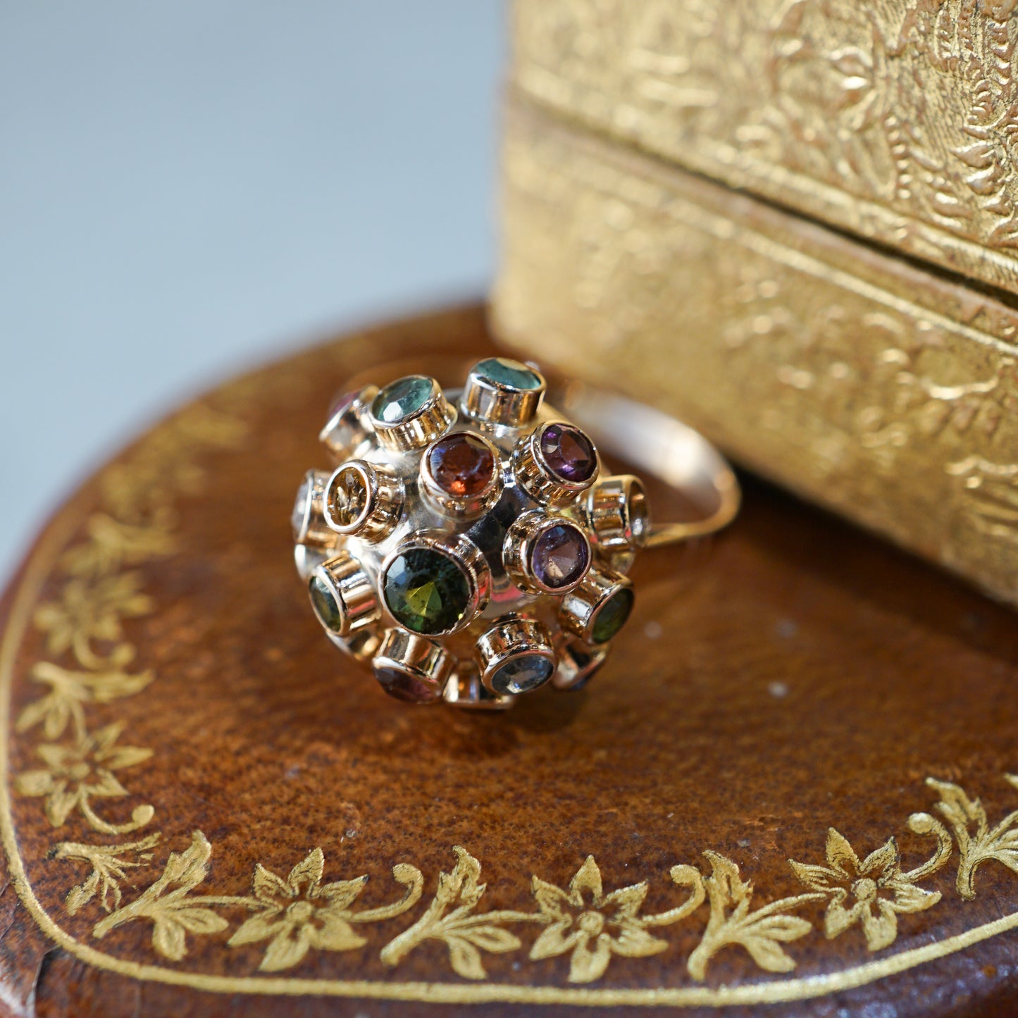 Mid-Century Sputnik Cocktail Ring in 18k Rose Gold