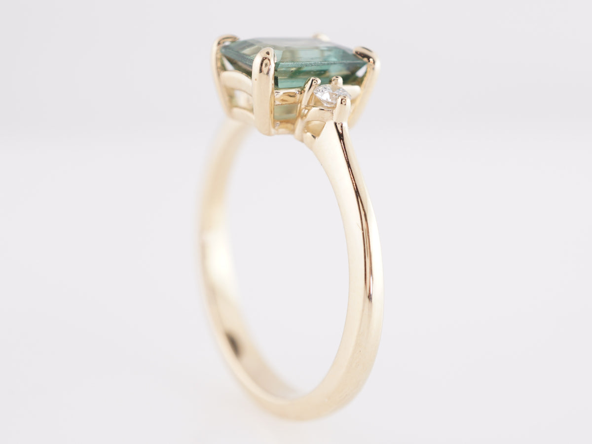 1.40 Tourmaline Engagement Ring in 14k Yellow Gold