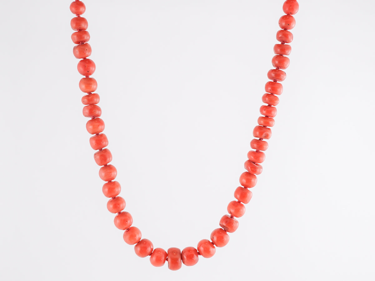 14K Coral Beaded store Necklace