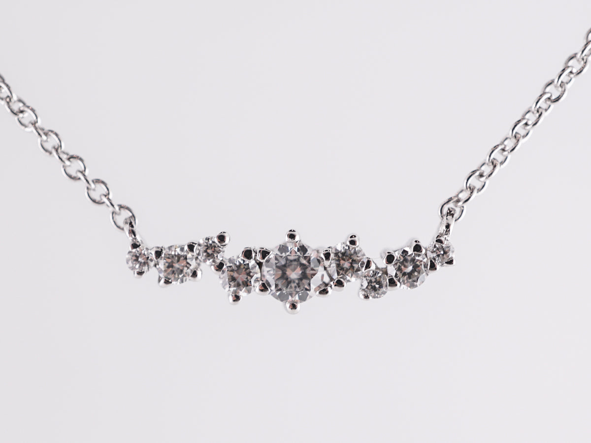 .12 Round Brilliant Diamond Necklace in 18K White Gold