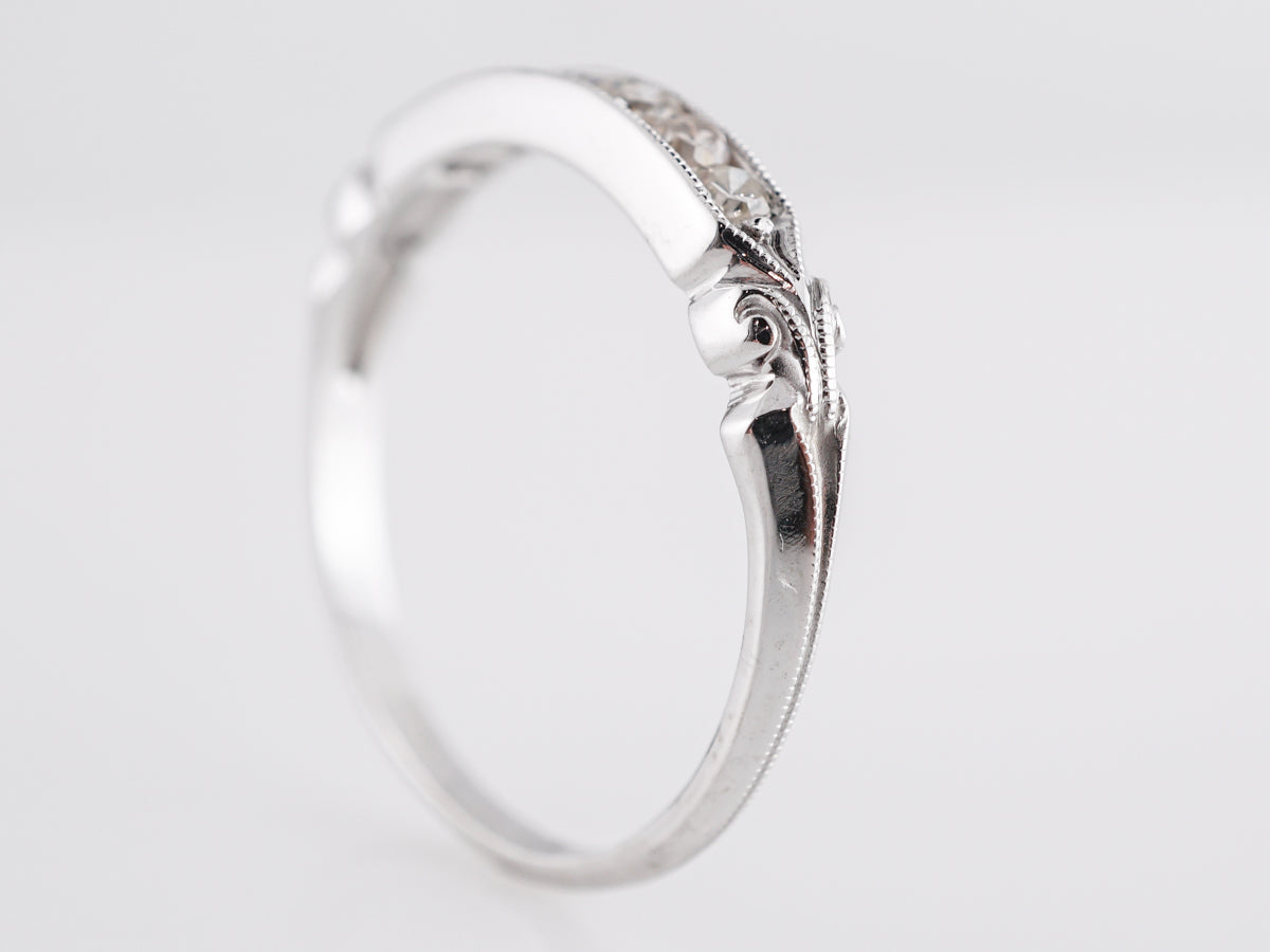 .21 Art Deco Diamond Wedding Band in 18K White Gold