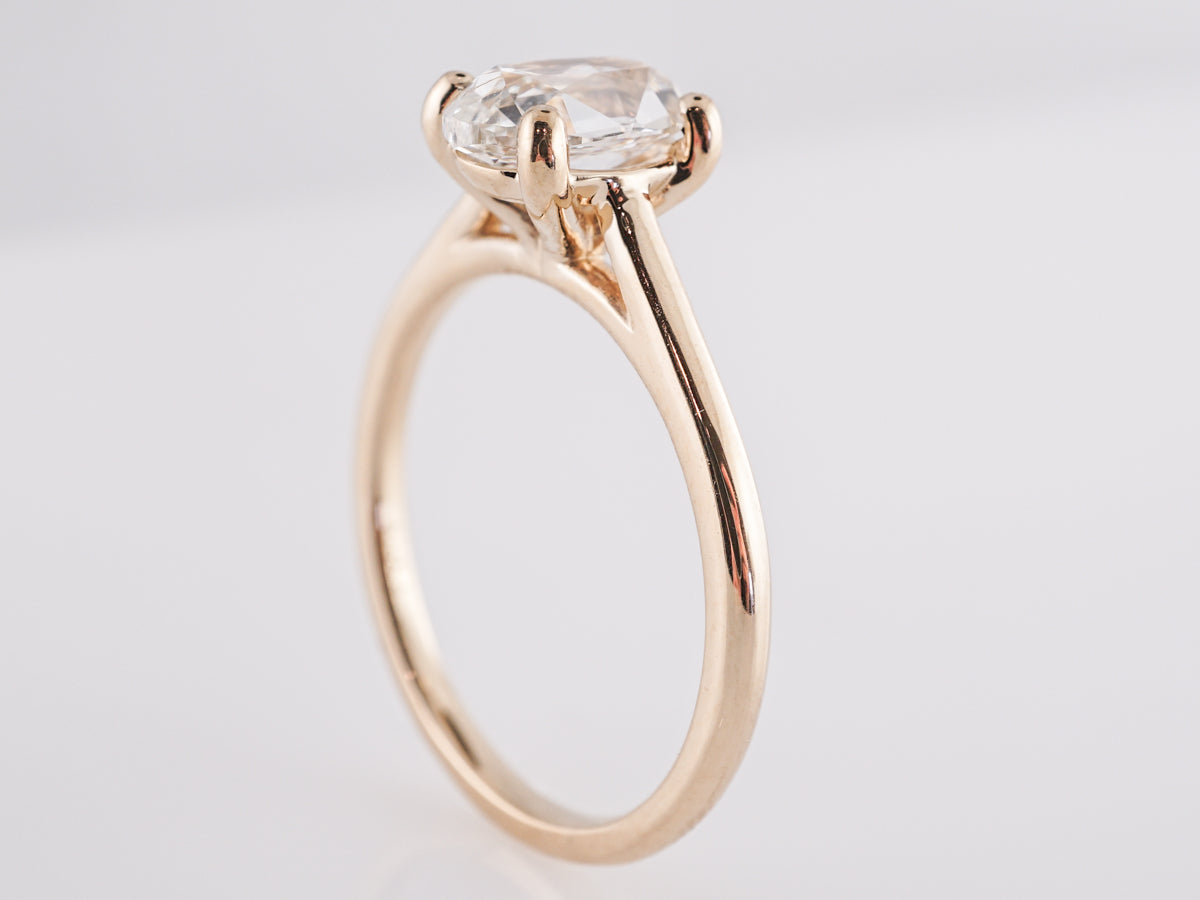 1.23 Oval Cut Diamond Engagement Ring 14k Yellow Gold