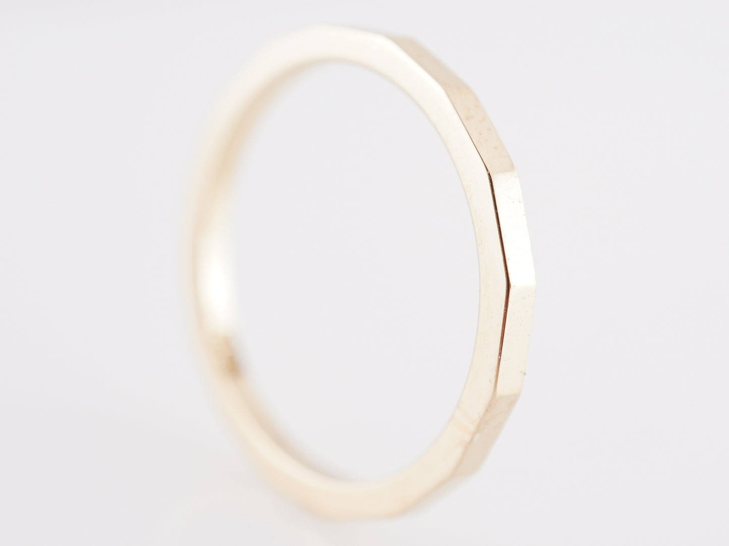 Thin Geometric Wedding Band in 14k Yellow Gold