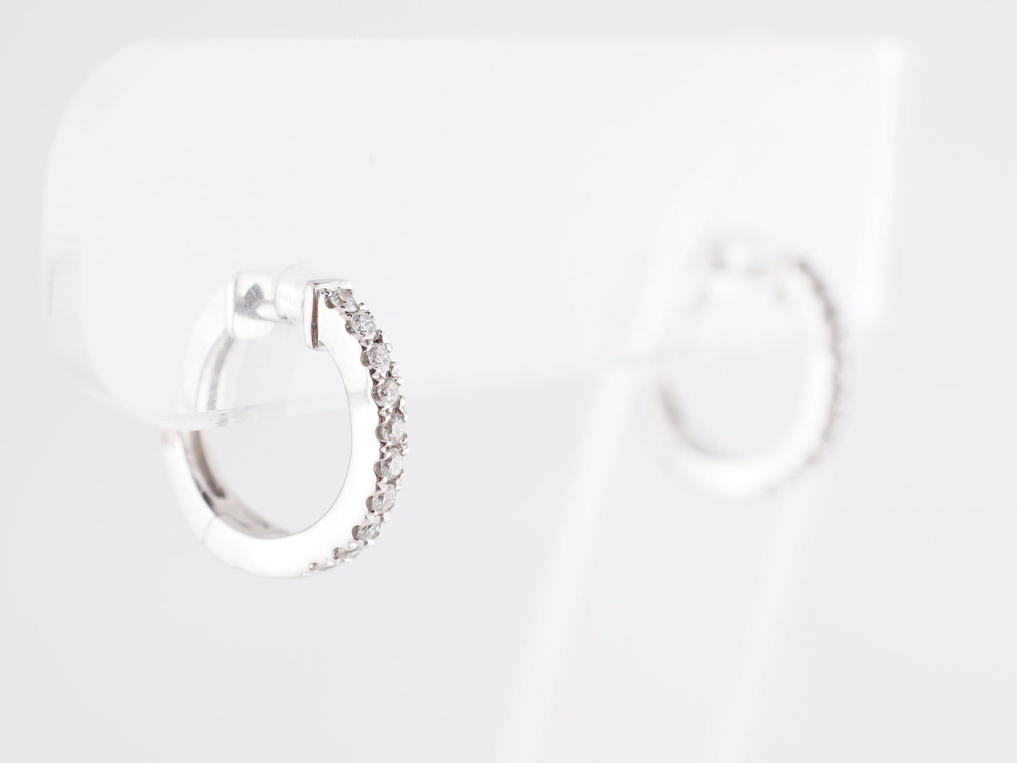 .25 Diamond Hoop Earrings in 14k White Gold