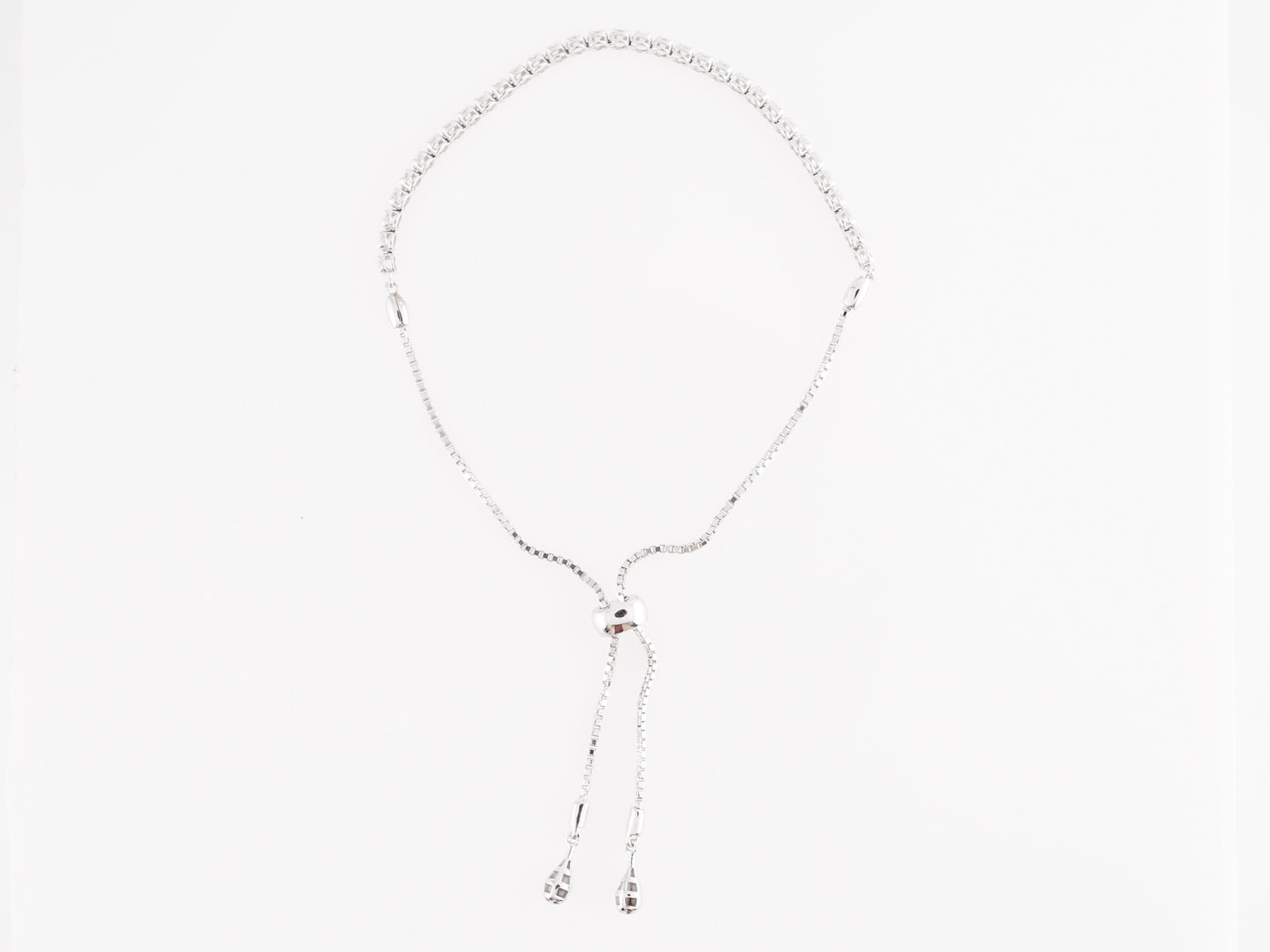 .75 Straight Line Diamond Bracelet in 14K White Gold