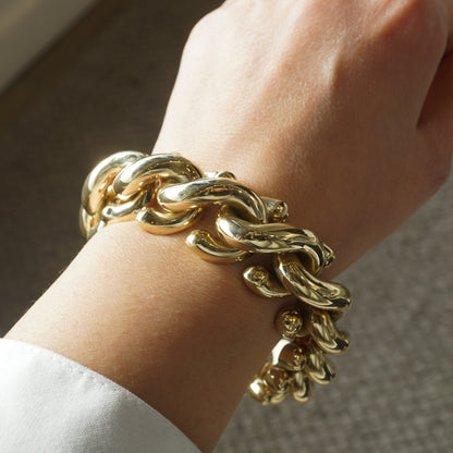 Chunky S-Hook Link Bracelet in 14k Yellow Gold