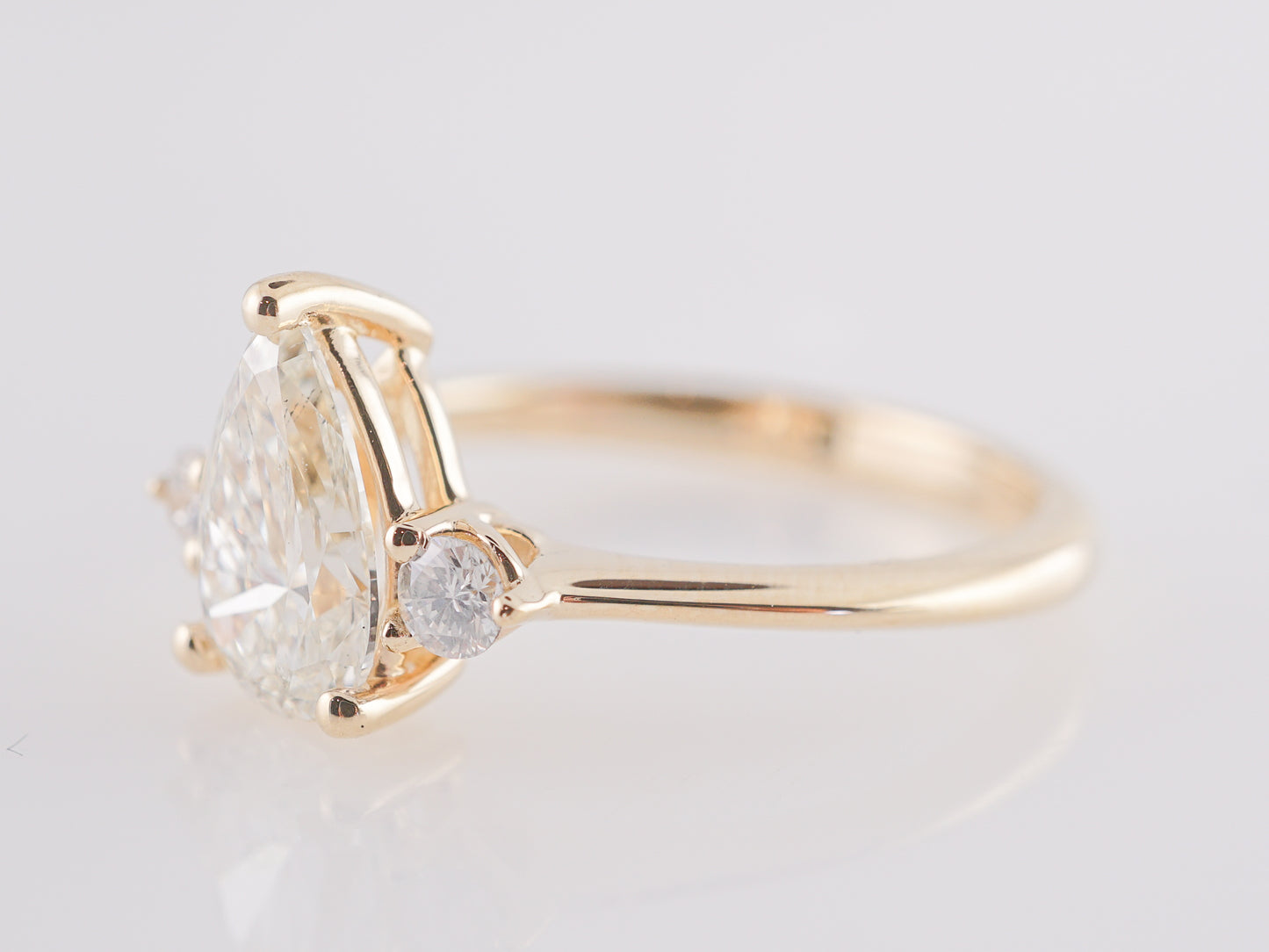 1.01 Carat GIA Pear Cut Diamond Engagement Ring in 14k