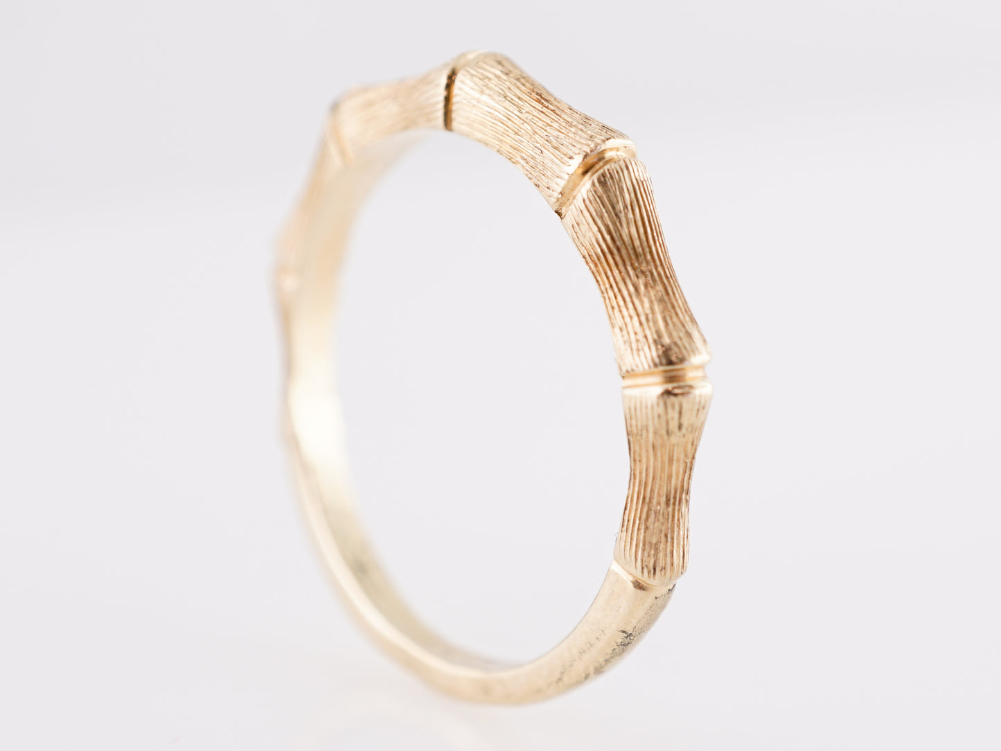 Bamboo Style Wedding Band in 14k Yellow Gold