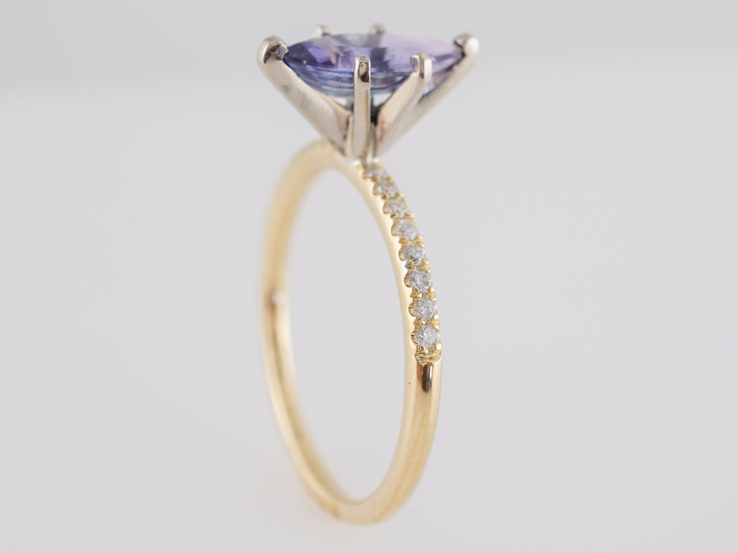 1.27 Marquise Cut Sapphire Engagement Ring in Yellow Gold