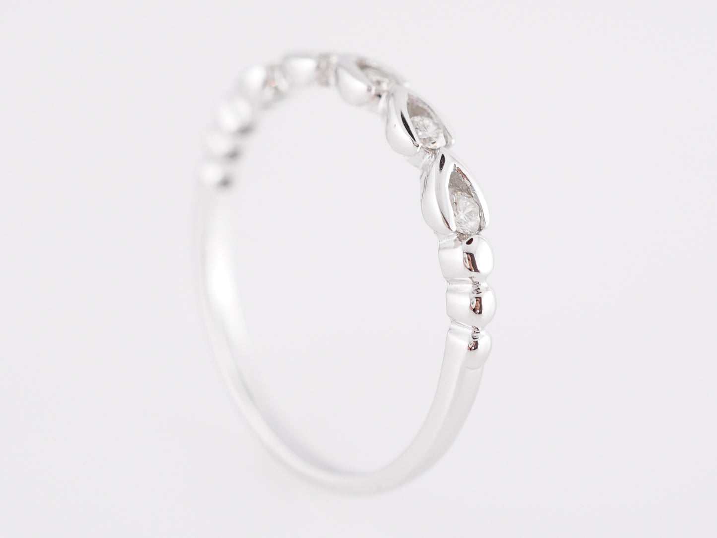 .11 Bezel Diamond Wedding Band in 14k White Gold