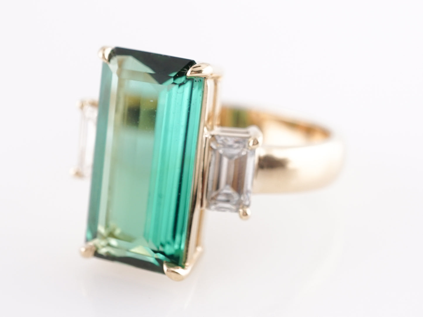 4.12 Tourmaline Engagement Ring in 14k Yellow Gold