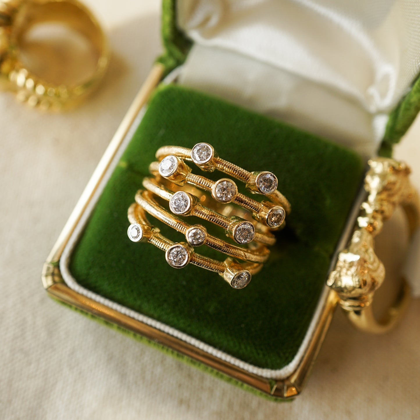 .91 Bezel Set Diamond Cocktail Ring 14k Yellow Gold