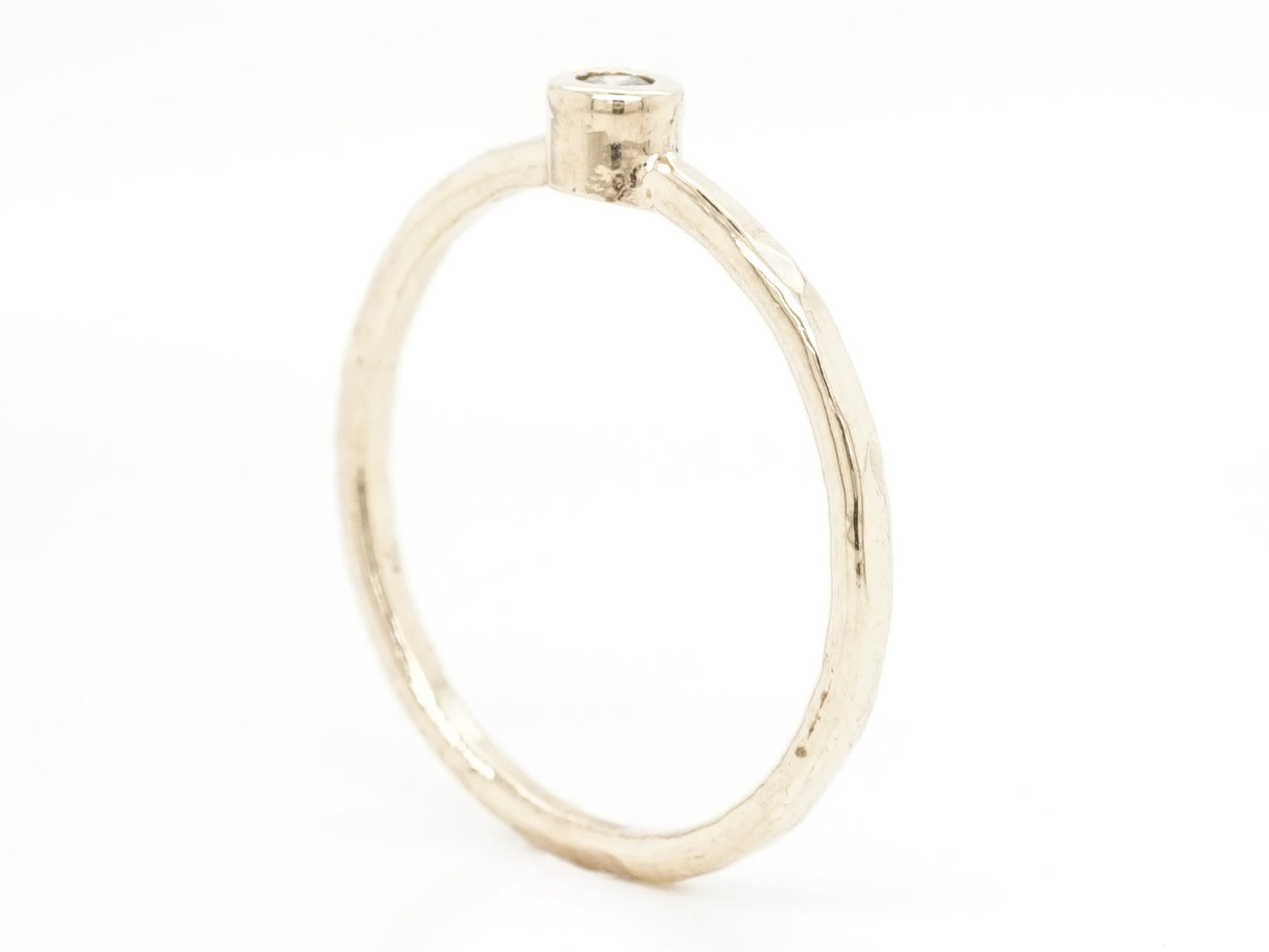 .05 Solitaire Diamond Stacking Band in 14k Yellow Gold