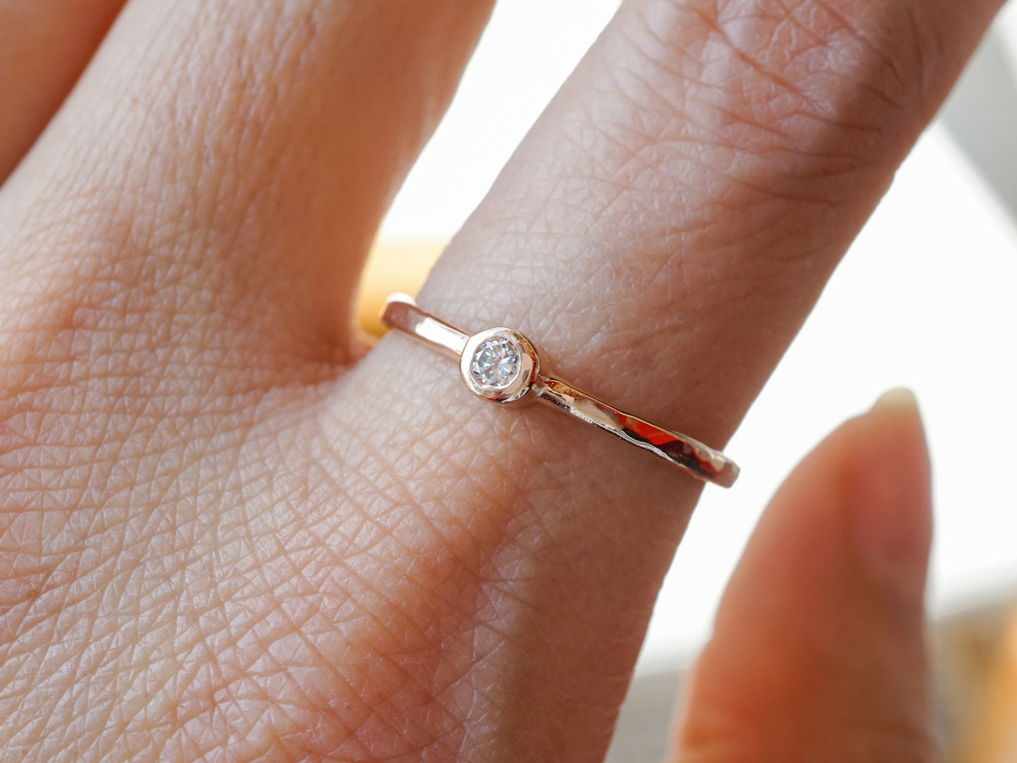 .05 Single Diamond Stacking Band in 14k Rose Gold
